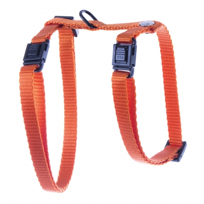 Harnais réglable nylon uni pour chat - Orange