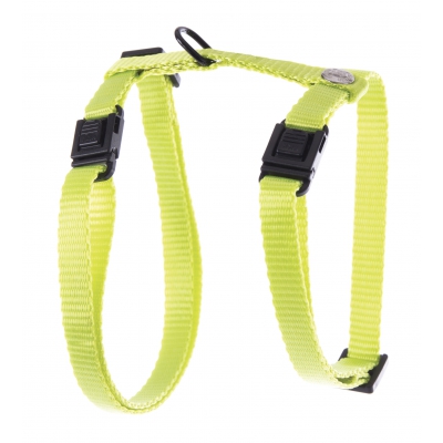 Harnais réglable nylon uni pour chat - Vert Citron