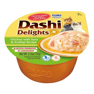 INA Dashi Delights Poulet recette au Thon et Pétoncles 70g x6