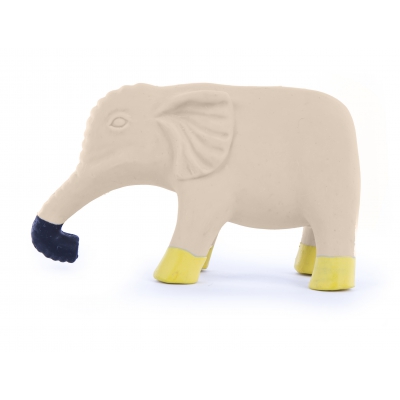 Jouet latex - Collection 4 pattes - Elephant jaune/gris