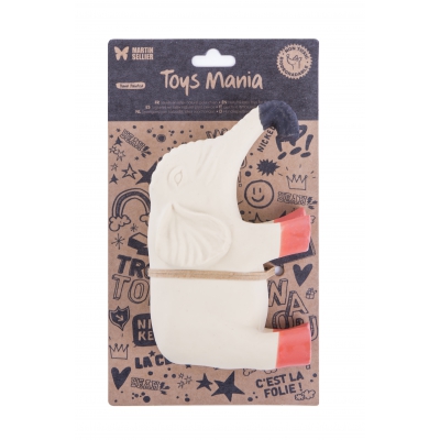 Jouet latex - Collection 4 pattes - Elephant orange/gris