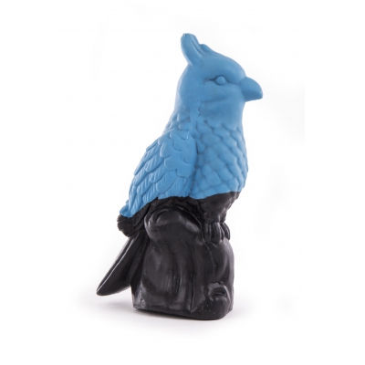 Jouet latex - Collection Oiseaux - Perroquet bleu/noir