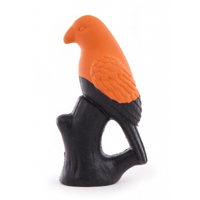Jouet latex - Collection Oiseaux - Rossignol orange/noir