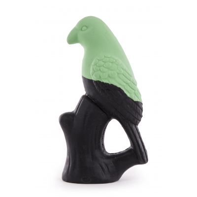 Jouet latex - Collection Oiseaux - Rossignol vert/noir