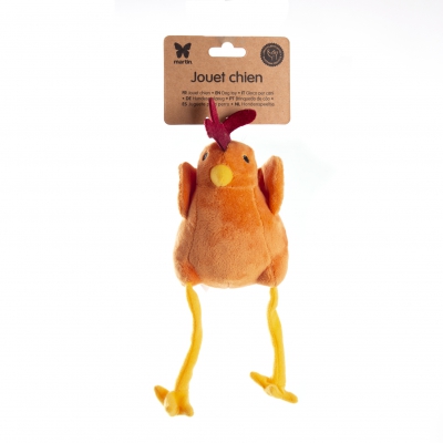 Jouet peluche pour chien - Coq orange pck