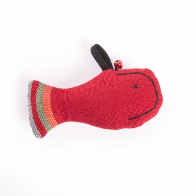 Jouet pour chat - Poisson rouge - tissu ethnique 2