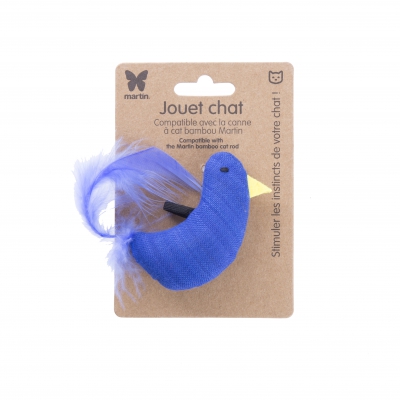 Jouet pour chat - Poule bleu - tissu ethnique 2