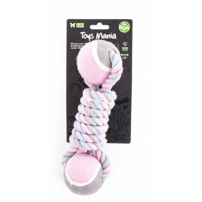 Jouet pour chien - Lot de 4 cordes + 2 balles de tennis - 25cm