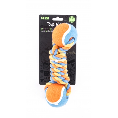 Jouet pour chien - Lot de 4 cordes + 2 balles de tennis - 25cm