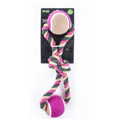 Jouet pour chien - Lot de 4 cordes + 2 balles de tennis - 40cm