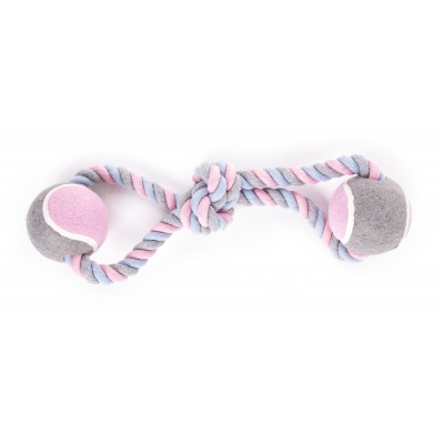 Jouet pour chien - Lot de 4 cordes + 2 balles de tennis - 40cm