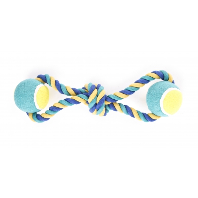 Jouet pour chien - Lot de 4 cordes + 2 balles de tennis - 40cm