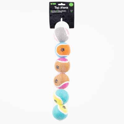 Jouet pour chien - Lot de 4 filets de 6 balles de tennis soit 24 balles en tout