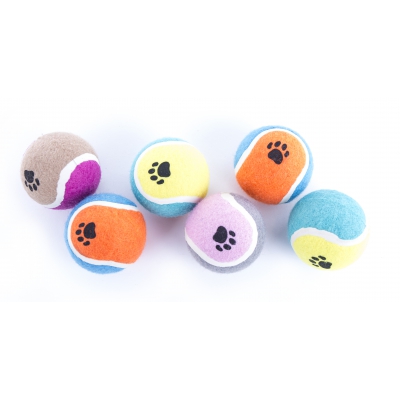 Jouet pour chien - Lot de 4 filets de 6 balles de tennis soit 24 balles en tout
