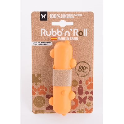 Jouet Rubb'n'Roll flottant - stem orange - 12x3,5 cm 