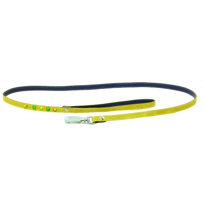 Laisse cuir pour chien - Color jaune