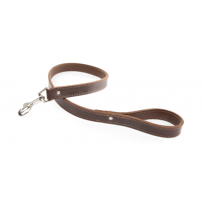 Laisse en cuir marron pour chien - spécial bouledogue et molosse