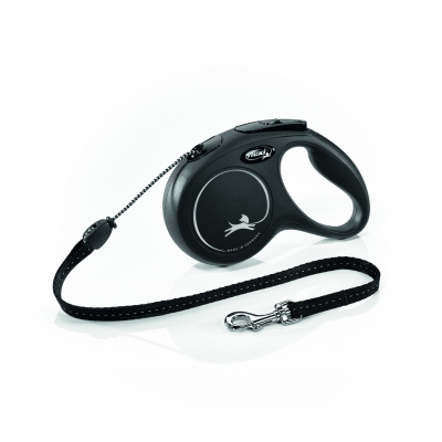 Laisse enrouleur pour chien - Flexi - new classic cordon noir