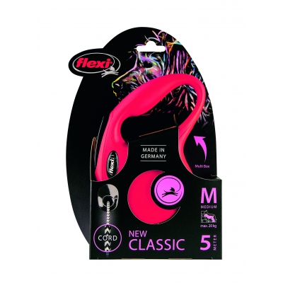 Laisse enrouleur pour chien - Flexi - new classic cordon rouge
