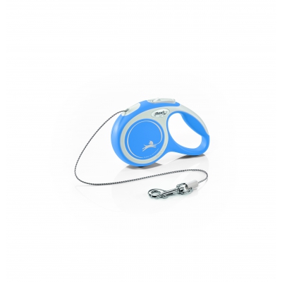 Laisse enrouleur pour chien - Flexi - vario cordon bleu pour chien