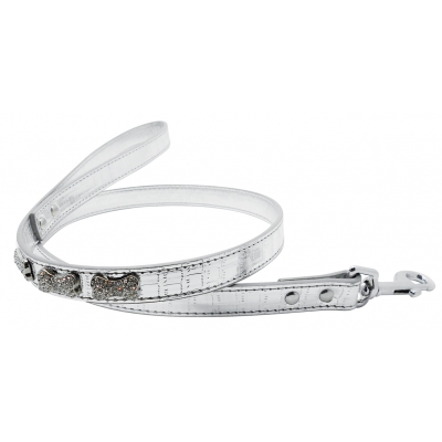 Laisse fantaisie os gris - 2 x 100 cm