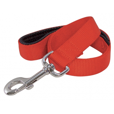 Laisse nylon avec poignée confort - special gros chien - Rouge