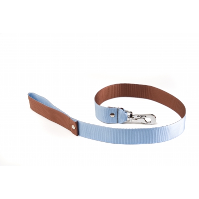 Laisse nylon bleu & marron