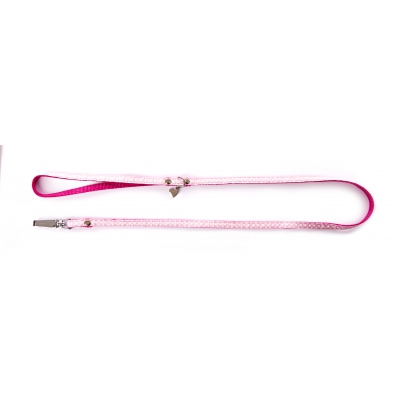 Laisse pour chien / chat - nylon pois rose