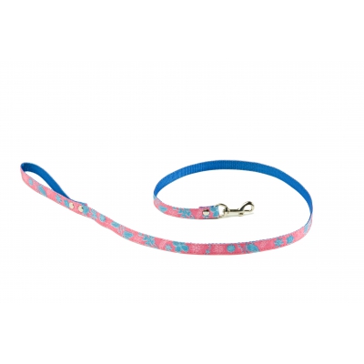Laisse pour chien - Floralies rose