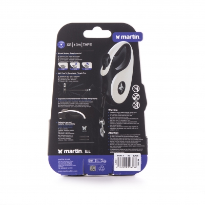 Laisse sangle "2 SOFT" rétractable blanche soft