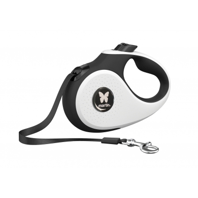 Laisse sangle "2 SOFT" rétractable blanche