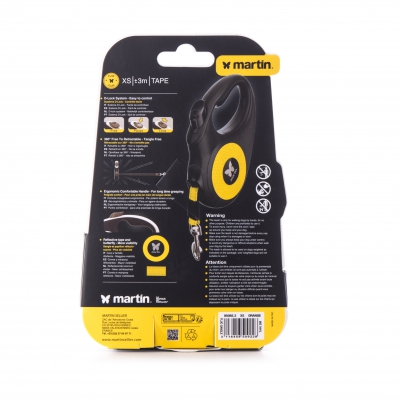 Laisse sangle "FLUO" orange rétractable