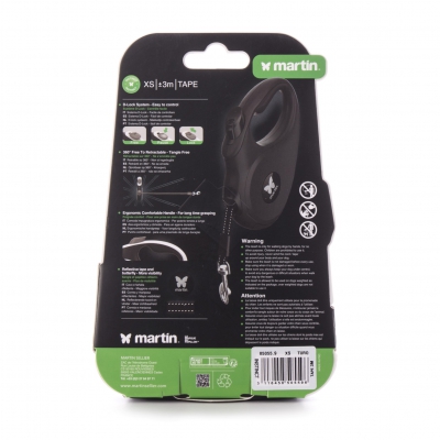 Laisse sangle "INSTINCT" rétractable bleu