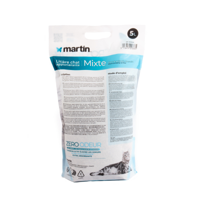 Litière agglomérante Zero Odeur pour garder l'air frais et sain de la maison 5L (x4) - Martin visuel