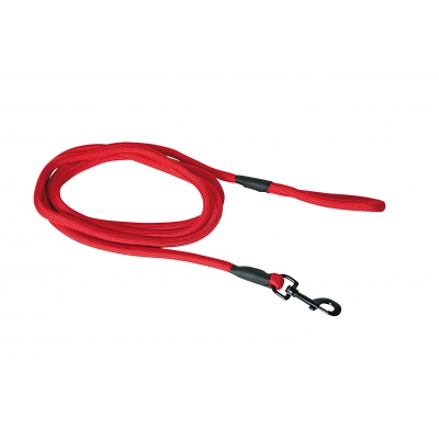 Longe en nylon rond rouge pour chien