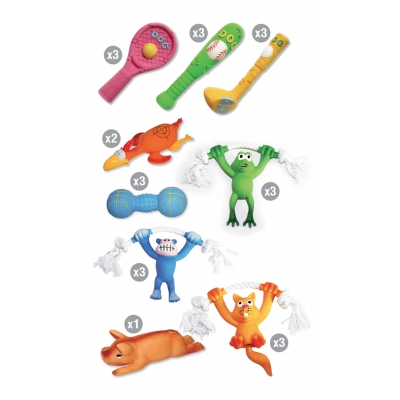 Lot 24 jouets variés pour chien