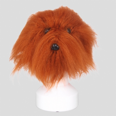 Mannequin tête de chien avec fourrure marron 1