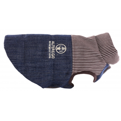 Manteau réversible pour chien - Casual Denim Stripes