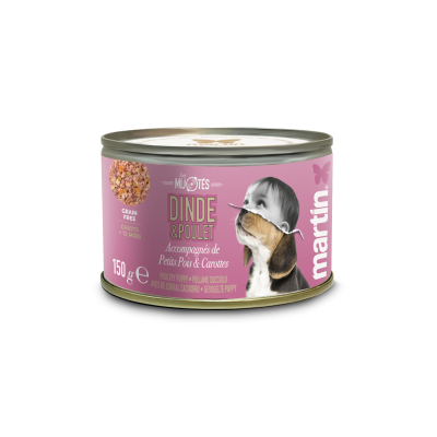 Martin Food - Mijotés de dinde & poulet pour chien - 150g - Pack de 12