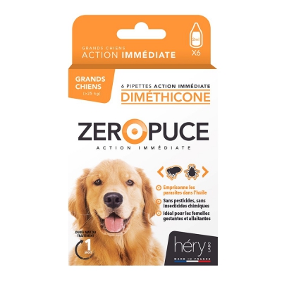 Pipettes antiparasitaires au Diméthicone pour grands chiens x 12