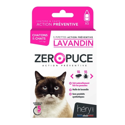 Pipettes antiparasitaires au Lavandin pour chatons & chats x 12