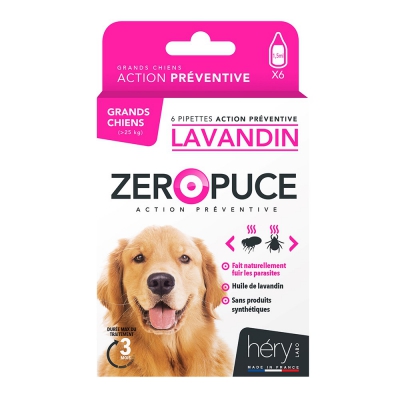 Pipettes antiparasitaires au Lavandin pour grands chiens x 12