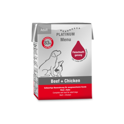 Platinum Menu adulte chien bœuf & poulet Lot de 12