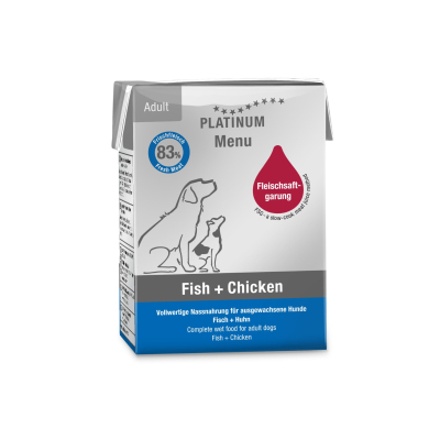 Platinum Menu adulte chien poisson & poulet Lot de 12