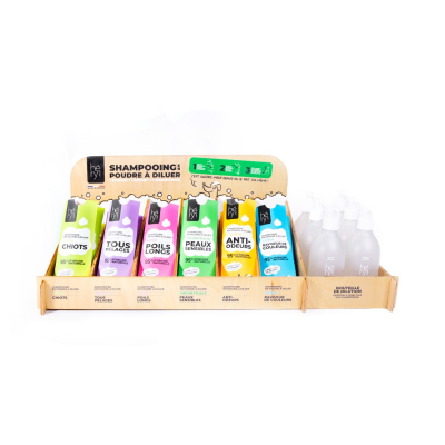 Presentoir pour shampooings hery poudre