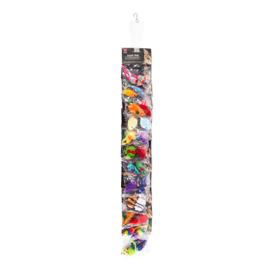 Présentoir clip strip de 12 sachets de jouets - souris pour chat new