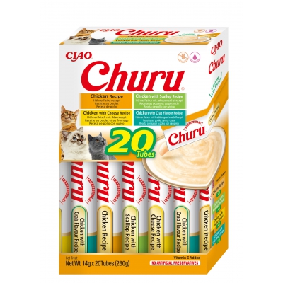 Purée CHURU variété de poulet pour Chat x20