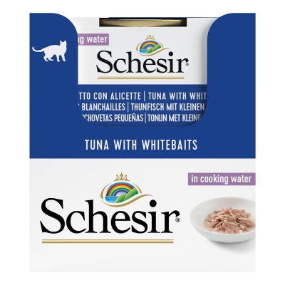 Schésir 85g Thon et blanchailles riz  Chat au naturel avec riz