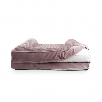 Sofa pour chien déhoussable rose 1