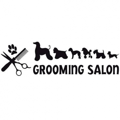 Sticker Grooming Salon 30x120cm - en Anglais